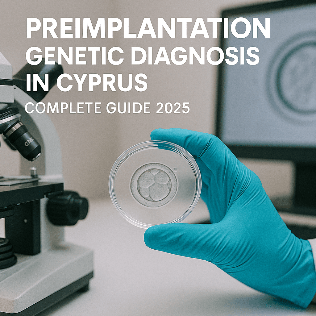 Scientist in Cyprus lab conducting PGD test on embryo before IVF transfer using advanced genetic screening tools