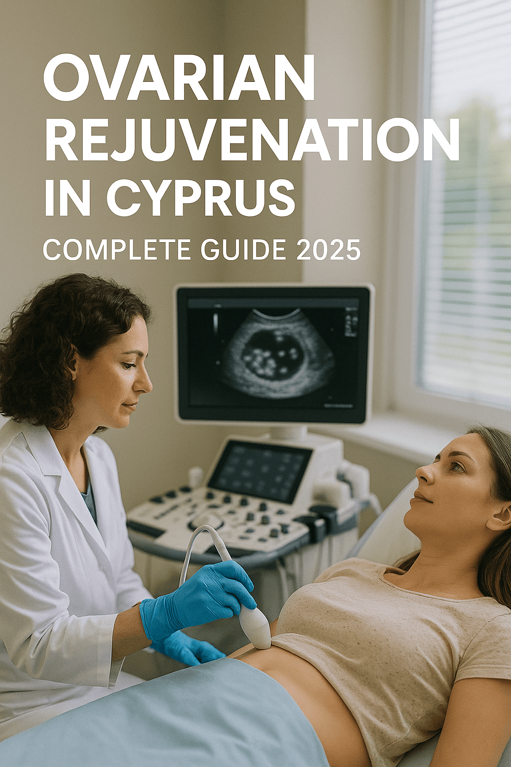 Doctor performing ultrasound for ovarian rejuvenation in Cyprus – 2025 fertility treatment guide